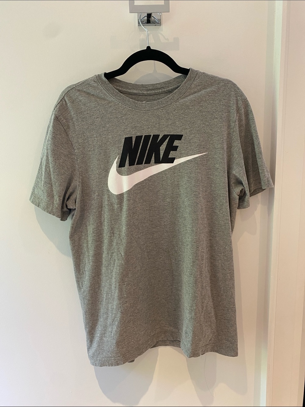 Nike Grey T-Shirt with Black Logo and White Swoosh